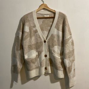 Printed button down sweater